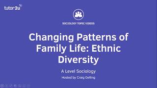 Changing Patterns of Family Life  Ethnic Diversity  A Level Sociology  Families [upl. by Einra996]