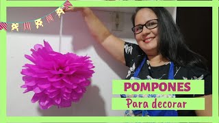 CÓMO HACER POMPONES DE PAPEL FÁCIL [upl. by Nylqcaj]