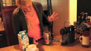 Nespresso Aeroccino Plus Frother Review Frothing Almond Milk [upl. by Knepper]